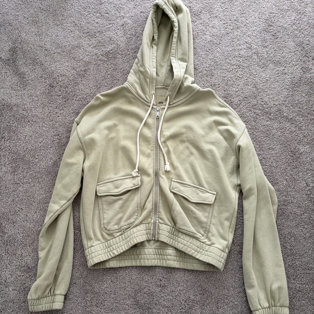 Aerie Olive Green Zip-Up Jacket